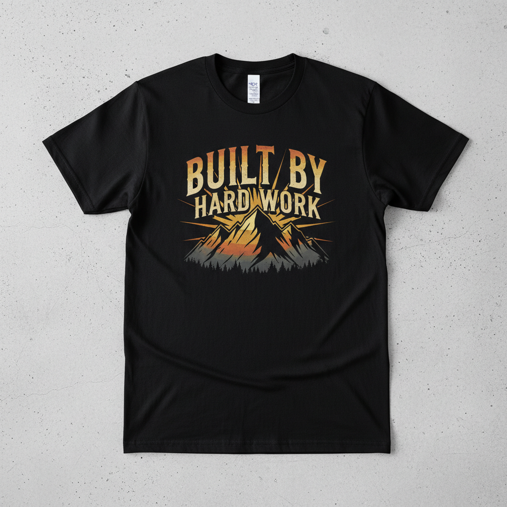 Built By Hard Work Tee mockup