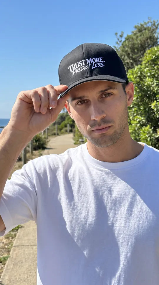 Trust More. Predict Less. Ball Cap | Mindfulness & Positive Message Hat