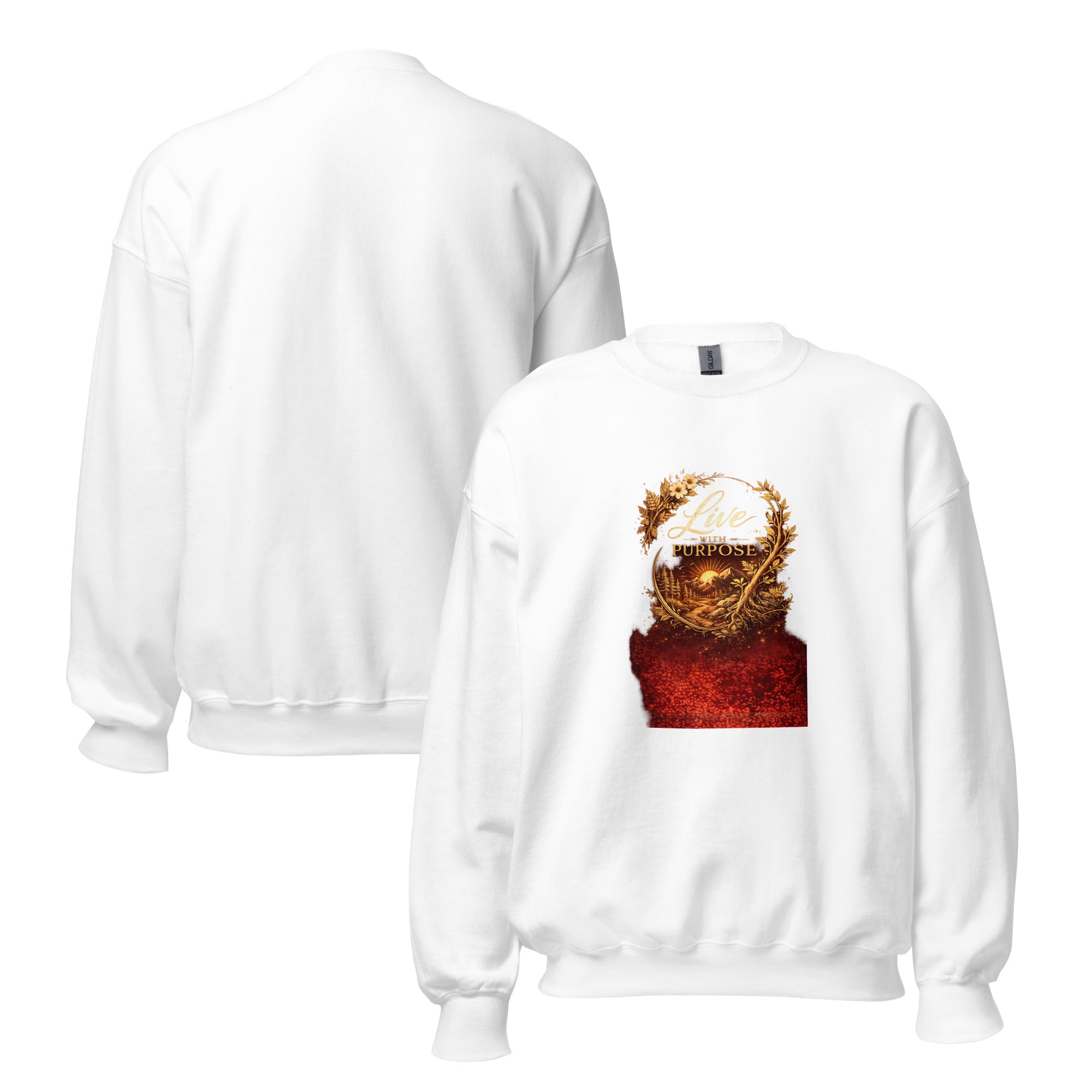 Unisex Sweatshirt Live With Purpose - White – Quiet Strength Design